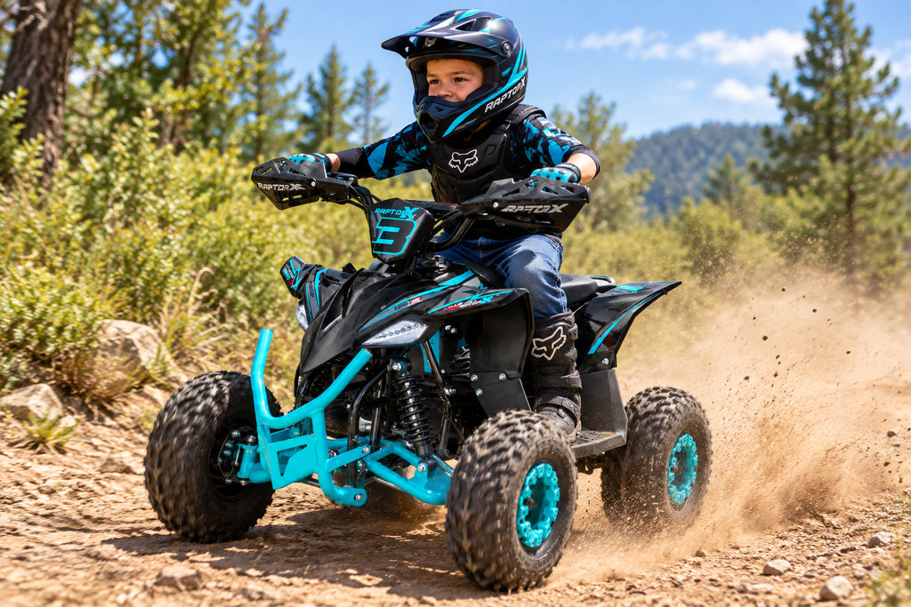 Niño en mini quad electrico 1200w