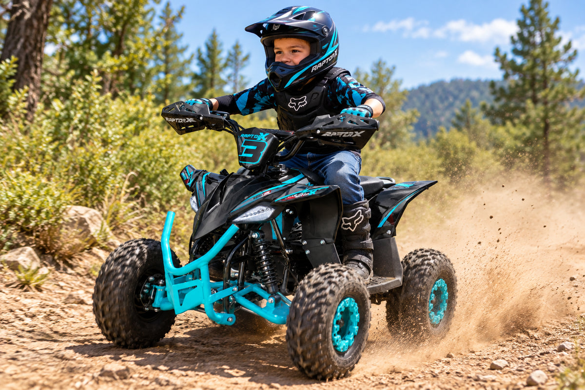 Niño en mini quad electrico 1200w