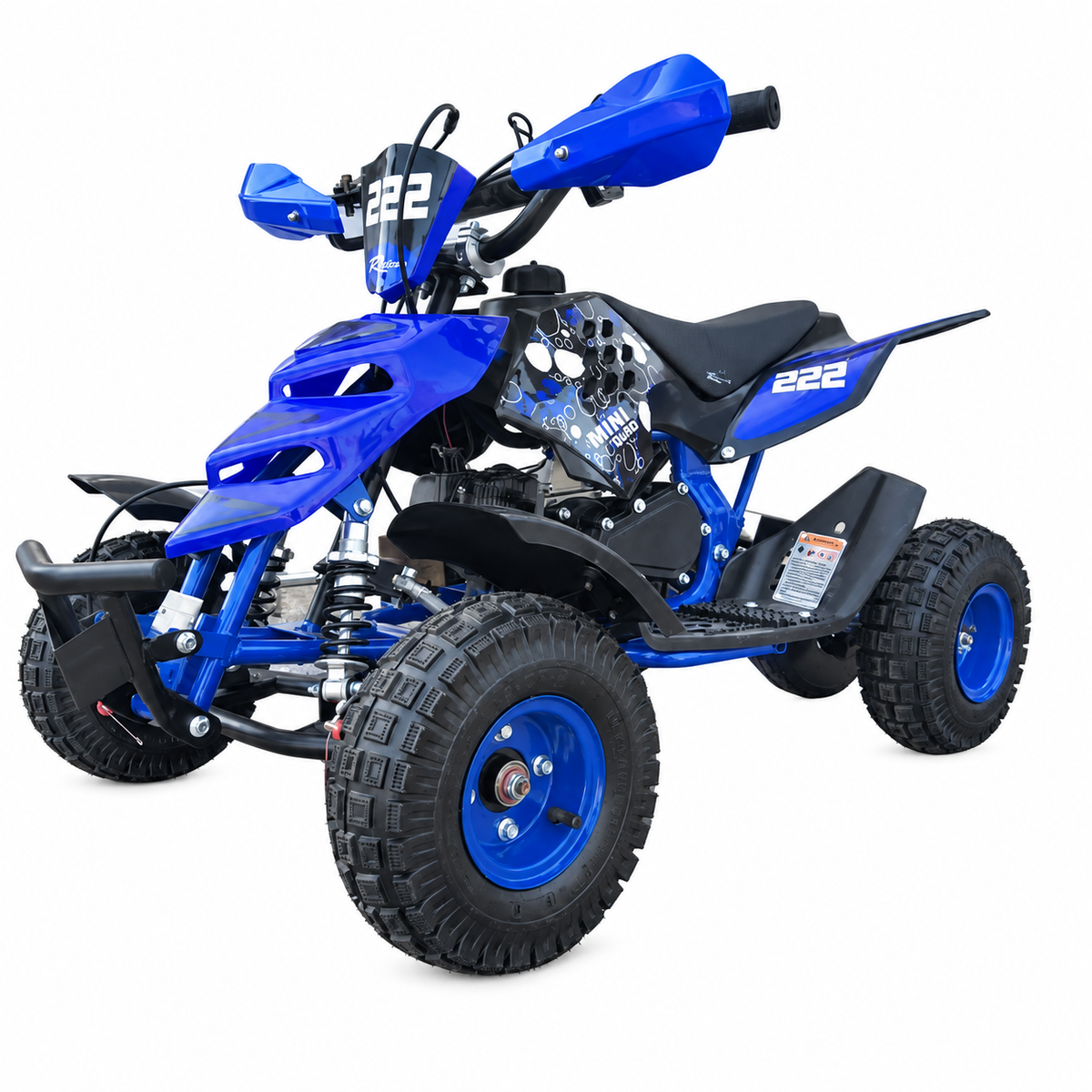 Mini quad infantil racing azul de 4 pulgadas.