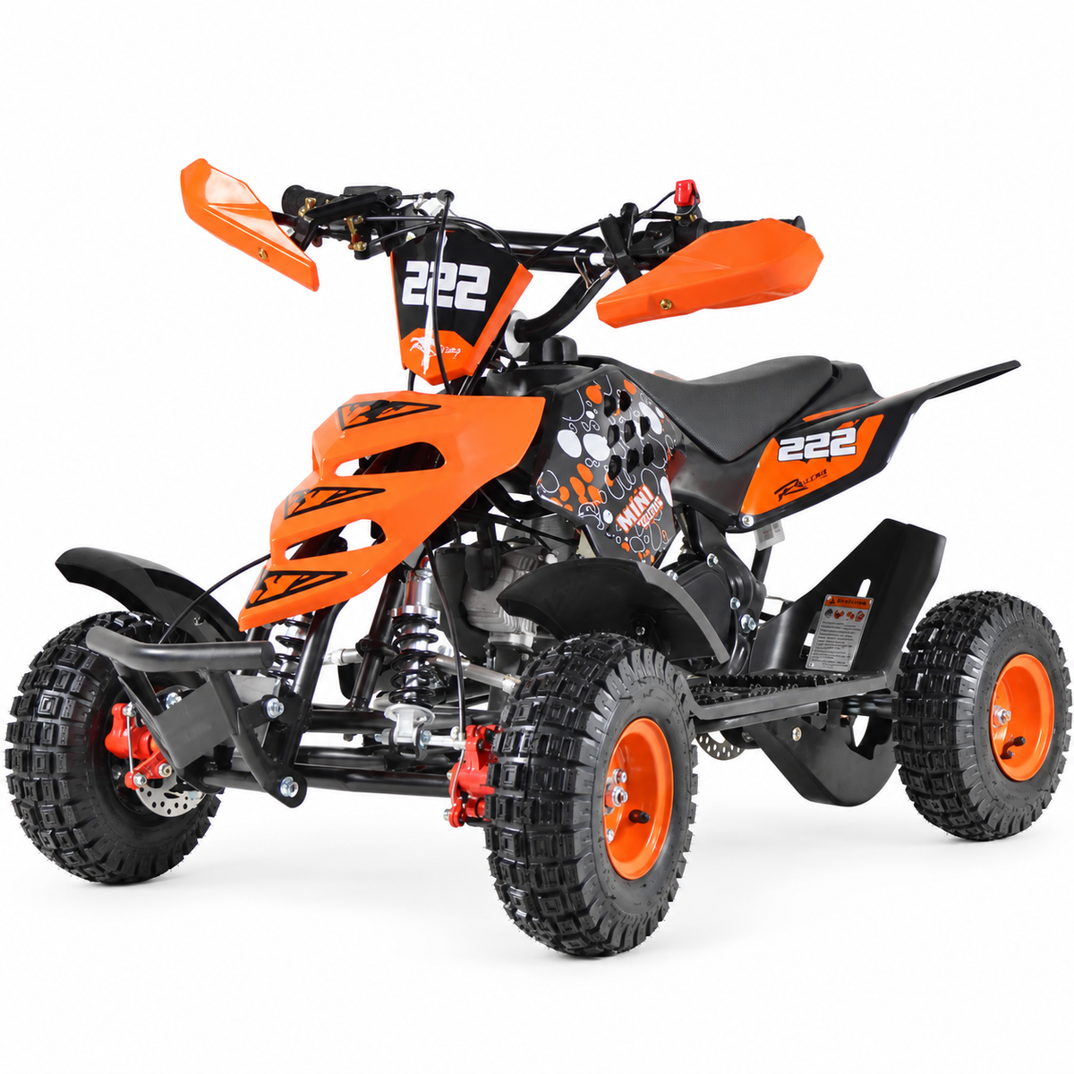 Mini quad infantil racing naranja de 4 pulgadas.