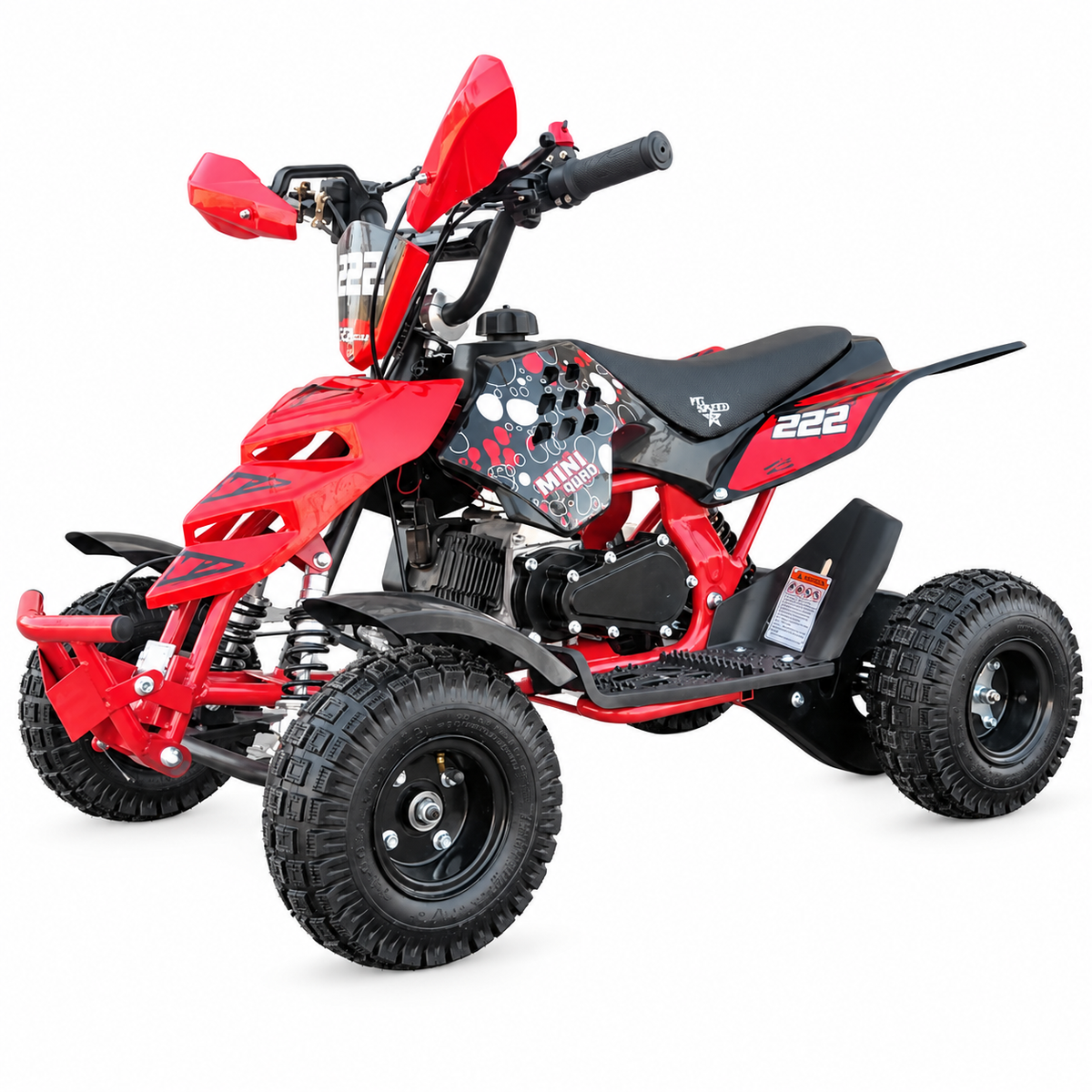Mini quad infantil racing rojo de 4 pulgadas.